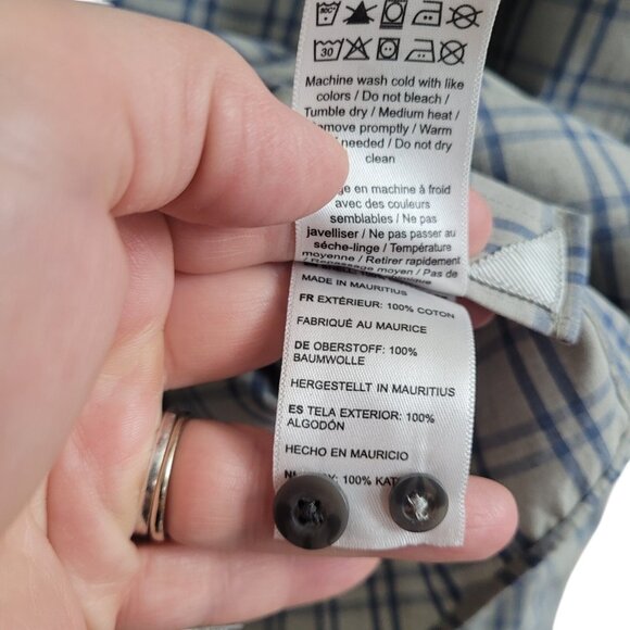 UNTUCKit Benziger WF Regular Fit Wrinkle Free Gray Blue Long Sleeve Shirt Size M - Picture 8 of 12